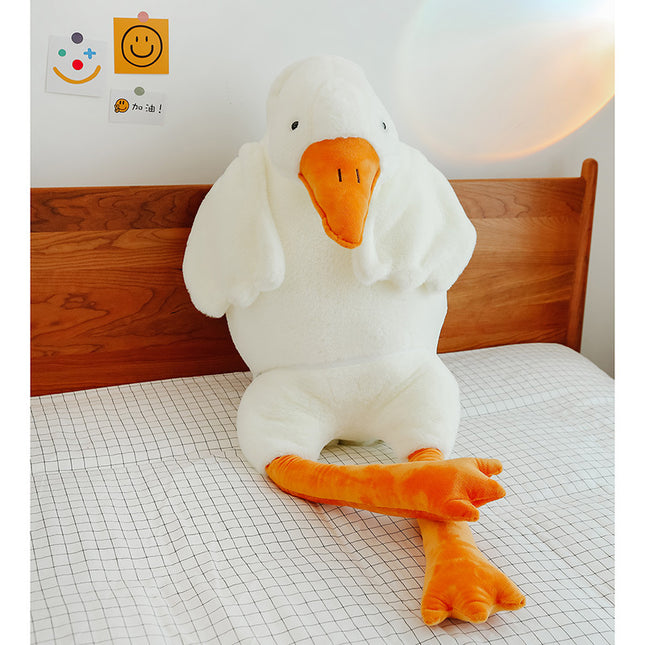 Giant Big White Goose Plush Pillow – Ultra Soft Long Body Hugging Pillow – Cute Stuffed Swan Toy for Sleeping & Home Decor