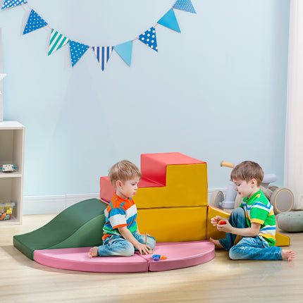 6-Piece Foam Climbing Blocks for Toddlers – Soft Play Set for Climbing, Crawling and Sliding – Indoor Sensory Activity Center for Kids Ages 1-3