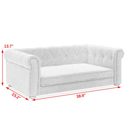 Elegant Rectangular Pet Sofa Bed – Durable Orthopedic Dog Couch with Bolster Support – Premium Comfort Bed for Medium & Large Dogs