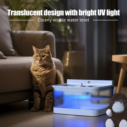 Wireless Rechargeable Pet Water Fountain – Motion Sensor Activated Dog & Cat Dispenser – Battery Operated Ultra-Quiet Filtered Fountain