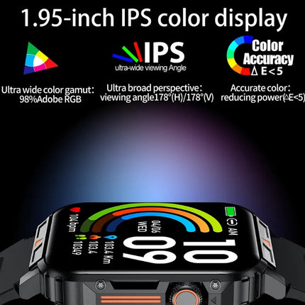 L81 Outdoor Sports Smartwatch for Men – Large Square Screen – Bluetooth Call Answer & Big Battery – IP67 Waterproof Fitness Tracker for iOS & Android