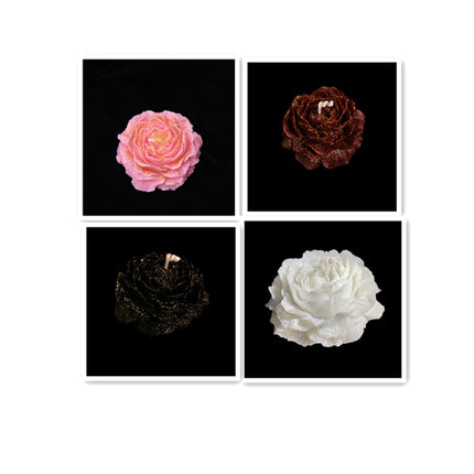 Sexy Low-Temperature Candles – 40°C Safe Melting Wax – Peony & Rose Flower Shape with Gold Gilding – Sensual Romantic Gift for Couples