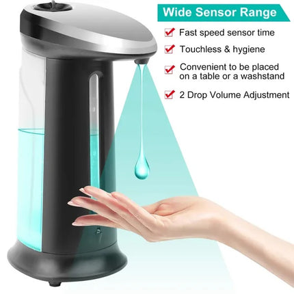 Automatic Soap Dispenser with Infrared Sensor – 16.9oz Large Capacity Touchless Hand Sanitizer Dispenser – Anti-Slip Base for Kitchen & Bathroom