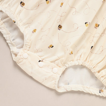 Baby Girl Honeybee Bubble Romper – 1st Bee-Day Outfit – Infant Bee Birthday Dress-Up & Photo Prop