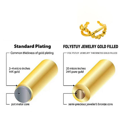 24K Gold Plated Croissant Dome Ring – Adjustable Textured Wavy Statement Band for Elegant Everyday Styling