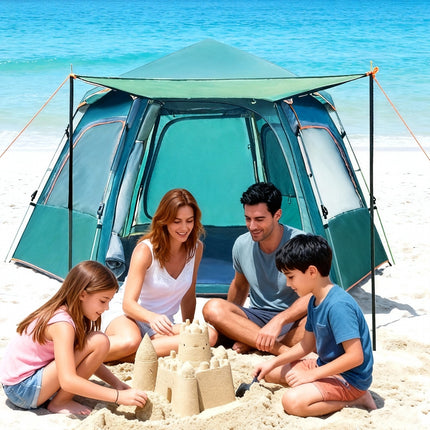 4-6 Person Instant Pop-Up Camping Tent – Automatic Quick Opening Family Tent – Waterproof & Windproof Outdoor Shelter for Hiking & Beach