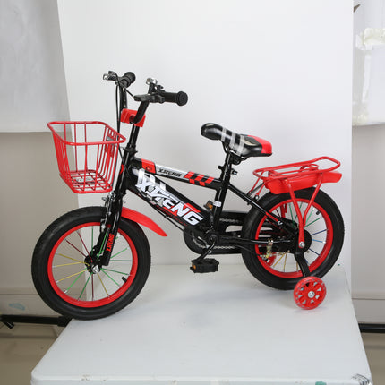 16" Kids Bike with Training Wheels & Helmet – Complete Bicycle Set for Boys 4-7 Years Old – Includes Front Basket, Rear Seat & Chain Guard