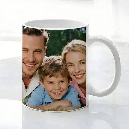 Custom Photo Christmas Mug 11oz – Personalized Holiday Picture Gift – Unique Xmas Present for Family & Friends