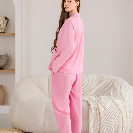 Rongtai 100% Cotton Women’s Pajama Set – Soft Long Sleeve Sleepwear – Comfy Fall/Winter 2-Piece PJs – Breathable Nightwear (S-XXL)