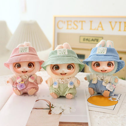 5-Piece Cute Labubu Doll Outfit Set – Adorable Hat & Shoes Clothes Kit for 15cm-17cm Plush Dolls – Trendy Doll Dress-Up Accessories