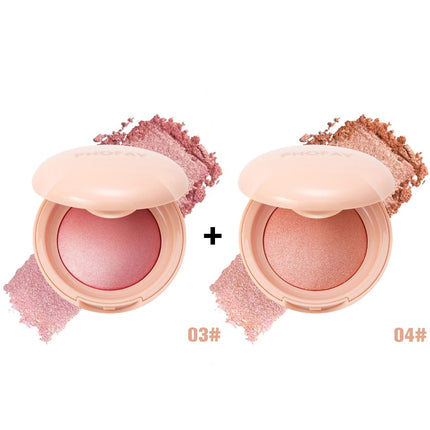 Phofay Silk Glow Powder Blush – 2-in-1 Blush & Highlighter