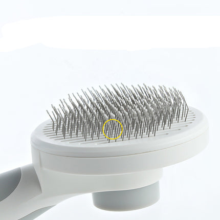 One-Click Self-Cleaning Pet Grooming Brush – Round Handle Deshedding Tool – Professional Slicker Brush for Dogs & Cats with Long or Short Hair