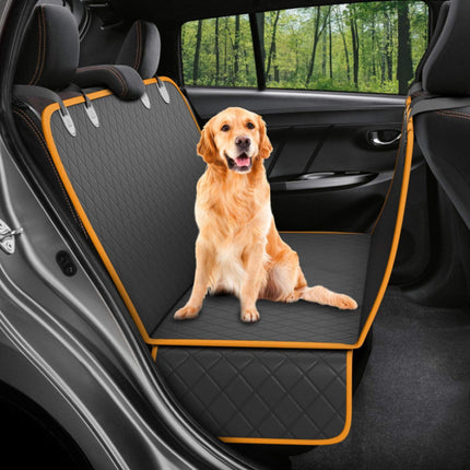 Dog Car Seat Cover with Mesh Visual Window – Waterproof Pet Carrier Hammock – Scratchproof Back Seat Protector with Pockets & Zippers
