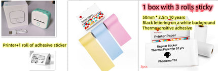 Mini Portable Thermal Printer - Wireless Bluetooth Pocket Printer for Photos, Study Notes & Labels - Inkless Mobile Photo Printer for iOS & Android