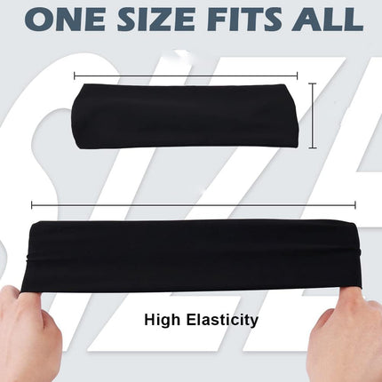 5-Pack Unisex Sports Headbands – Moisture Wicking Workout Sweatbands for Men & Women – Non-Slip Elastic Hair Band for Running, Gym & Yoga