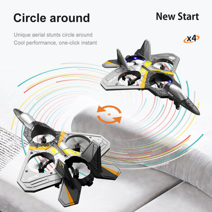 V17 RC Stunt Plane – 2.4GHz Remote Control Jet Drone with 360° Flip – Durable EPP Foam Aircraft with Cool LED Lights – Gift for Kids & Adults