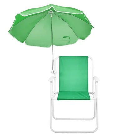 Portable Folding Camping Chair with 360° Adjustable Umbrella – 265lbs Capacity – Forest Green Sunshade Chair for Fishing, Beach & Picnic