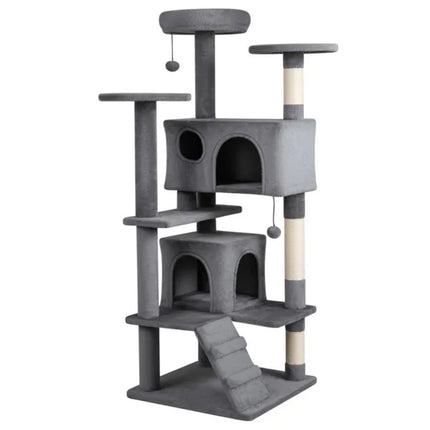 52-Inch Multi-Level Cat Tree Tower – Plush Activity Center with Scratching Posts & Cozy Condos for Indoor Cats