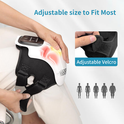 Intelligent Knee Massager with Heat & Vibration – Infrared Laser Therapy for Joint Pain Relief – Cordless Rechargeable Knee Care Device