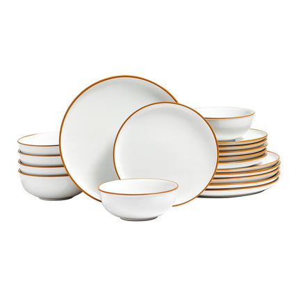 Pure White 18-Pcs Porcelain Dining Collection – Service for 6 – Chip-Resistant, Microwave & Dishwasher Safe