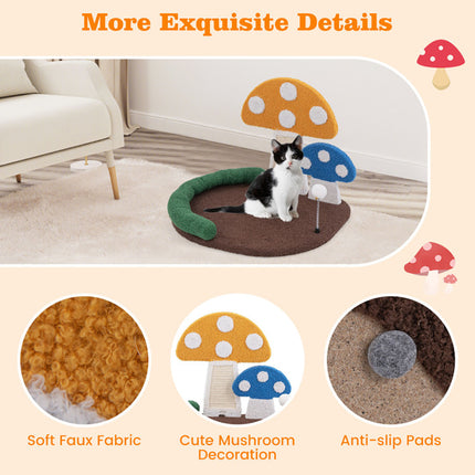 Mushroom Cat Bed & Scratcher – 2-in-1 Whimsical Cat Nest with Sisal Scratching Board – Cute Forest-Themed Furniture for Indoor Cats