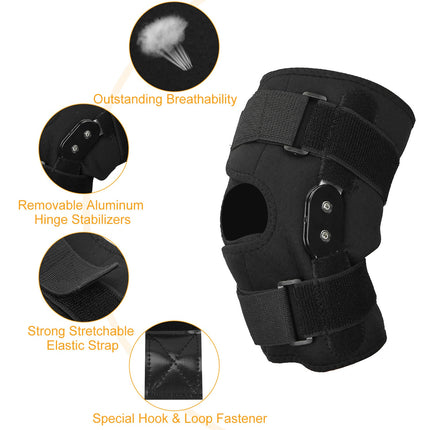 Adjustable Open-Patella Knee Support – Compression Knee Wrap for Pain Relief & Injury Recovery – Breathable Non-Slip Knee Brace for Running & Climbing