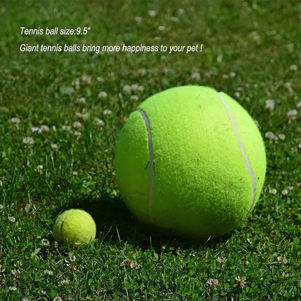 9.5" Giant Tennis Ball for Dogs – Inflatable Oversize Pet Toy for Outdoor Fun – Jumbo Interactive Ball for Small, Medium, and Large Dogs