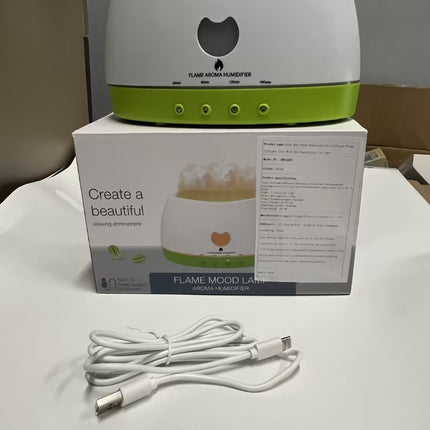 Essential Oil Diffuser with Flame Light – Ultrasonic Cold Mist Humidifier for Baby & Home – Aromatherapy Fragrance Diffuser – USB Powered