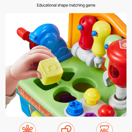 Musical Learning Workbench for Toddlers – 20+ Interactive Functions & Sound Effects – STEM Engineering Toy for Boys & Girls Ages 2+ – Shape Sorter & Tool Kit
