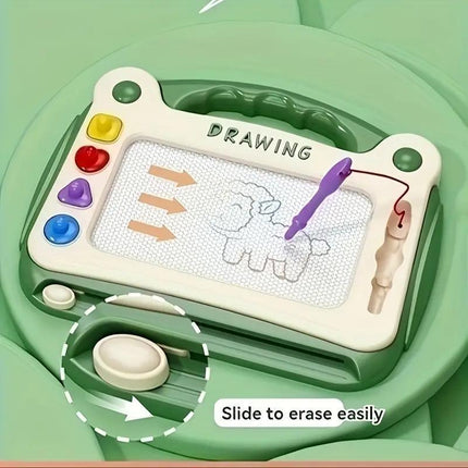 Green Magnetic Drawing Board for Kids – Dust-Free Erasable Sketch Pad – Clear Stroke Writing Tablet for Toddlers – Mess-Free Educational Toy