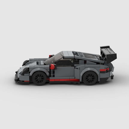 Gray Sports Car Building Blocks Set — 374-Piece Car Model