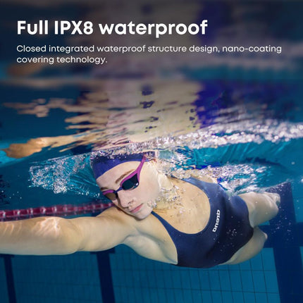 IPX8 Waterproof Swimming Headphones – 32GB Built-in MP3 Player – Bone Conduction Wireless Sports Earbuds – Bluetooth 5.3 Open-Ear Headphones for Diving & Running