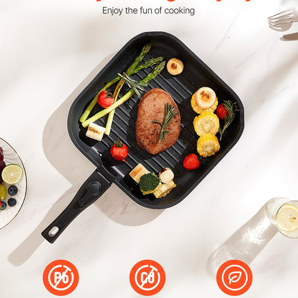 17-Piece Granite Nonstick Pots and Pans Set – Professional Kitchen Cookware with Induction Base – Black