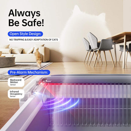 Smart Automatic Self-Cleaning Cat Litter Box – Open Top Robotic Litter Machine – Smart Sensor Safety System for Multi-Cat Households