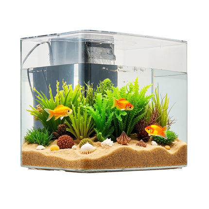 3.5 Gallon Smart Arch Aquarium Kit – Large Crystal Clear GPPS Fish Tank with 3-Mode LED Lighting – Self-Cleaning Desktop Ecosystem