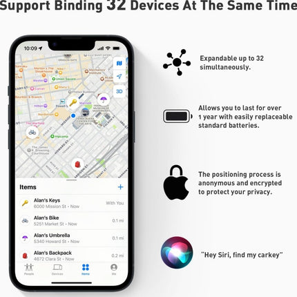 Smart Bluetooth Tracker – 365 Days Battery Life – Anti-Lost Finder for Keys, Wallets, Pets & Luggage – Compatible with iOS & Android