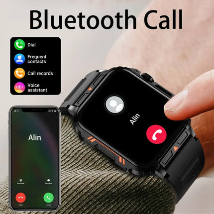 L81 Outdoor Sports Smartwatch for Men – Large Square Screen – Bluetooth Call Answer & Big Battery – IP67 Waterproof Fitness Tracker for iOS & Android