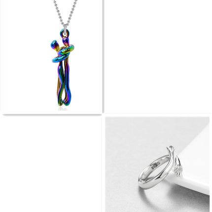 Romantic "Love Hug" Pendant Necklace – Symbolic Couple Jewelry for Lovers – Meaningful Anniversary & Valentine’s Day Gift for Him & Her