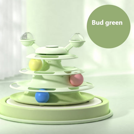 4-Level Cat Toy Tower – Interactive Track Roller with Spinning Balls – Mental Stimulating Puzzle for Indoor Cats & Kittens