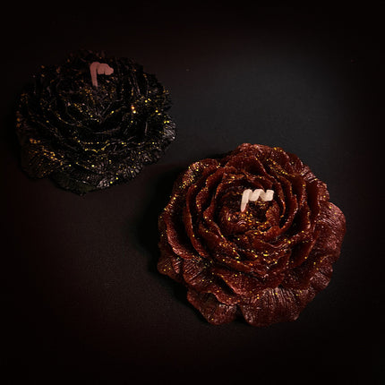 Sexy Low-Temperature Candles – 40°C Safe Melting Wax – Peony & Rose Flower Shape with Gold Gilding – Sensual Romantic Gift for Couples