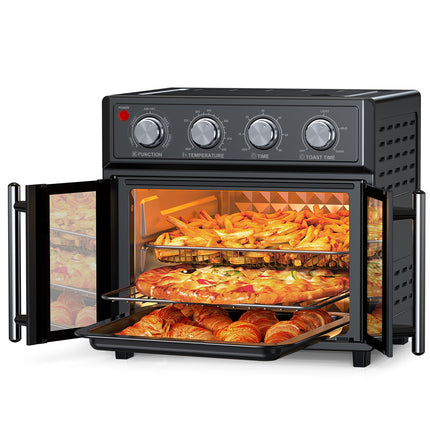 XXL 28L Air Fryer Toaster Oven – French Door Design – 1700W Convection Oven for Pizza, Roast, Toast & Grill – Fits 12" Pizza