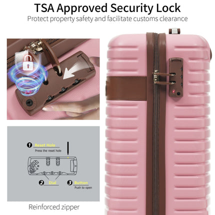 3-Piece Luggage Set with Spinner Wheels – Lightweight ABS Hardshell Suitcases – 20" Carry-On Airline Approved (22x14x9) – Durable Travel Bags with TSA Lock
