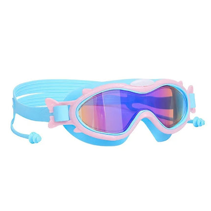 Kids Swim Goggles with Integrated Ear Plugs – Anti-Fog & UV Protection – No-Leak Soft Silicone Swimming Glasses for Boys & Girls