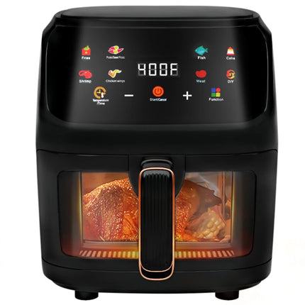 7.5 Qt Digital Air Fryer with Large Visible Window – XXL Family Size Oil-Free Cooker – 1-Touch Smart Interface – 1700W