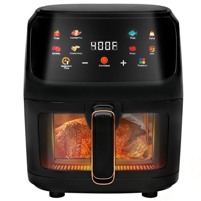 7.5 Qt Digital Air Fryer with Large Visible Window – XXL Family Size Oil-Free Cooker – 1-Touch Smart Interface – 1700W