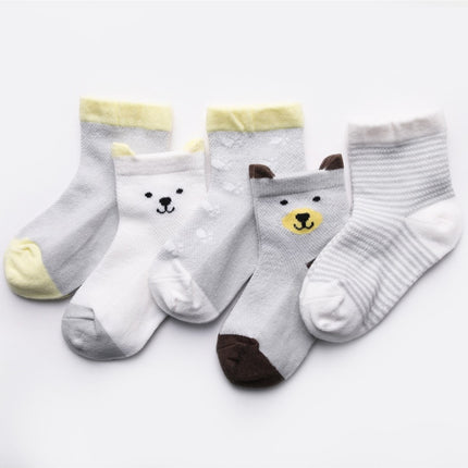 5-Pack Kids Breathable Summer Socks – Thin Mesh Cotton Socks for Boys & Girls – Soft & Sweat-Absorbing Daily Wear