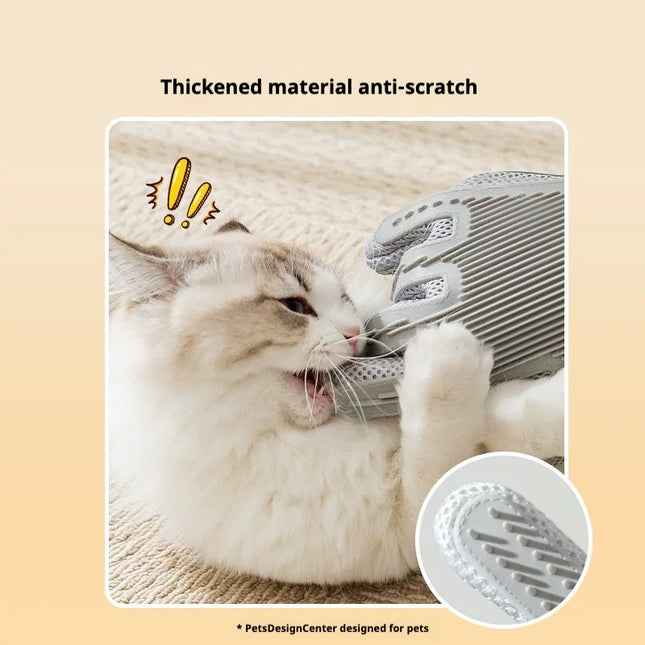 Enhanced Pet Grooming Glove – Gentle Deshedding & Massage Brush – Effective Cat & Dog Hair Remover Mitt for Long & Short Fur (Grey/Blue)