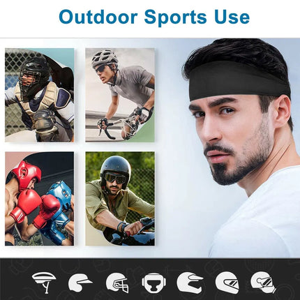 3-Pack Sports Sweatband Headbands – Moisture Wicking Workout Head Bands for Men & Women – Non-Slip Elastic Hair Band for Running, Yoga & Gym