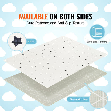 Extra Large Baby Play Mat (55" x 79") – Non-Toxic Soft Crawling Mat – Reversible & Waterproof Floor Mat for Infants and Toddlers