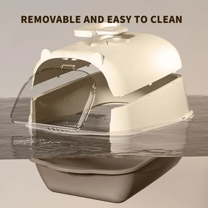 Portable Cat Litter Box with Carrying Handle – Large Capacity Travel Litter Pan for Road Trips, Foster Care & Small Spaces